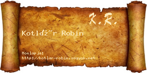Kotlár Robin névjegykártya